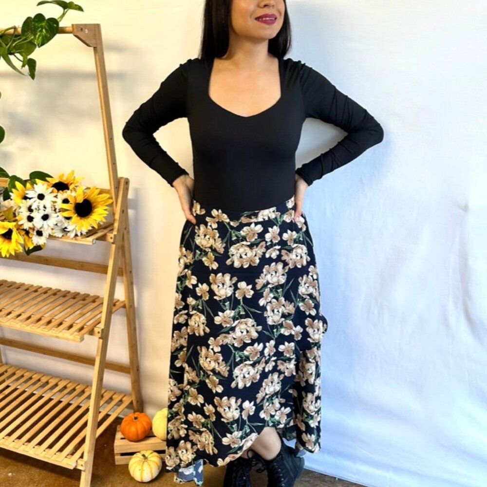 Floral High-low Skirt